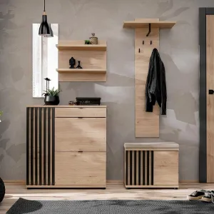 Obrazek Garderoba Pedro I HJZ PD1+P hickory jackson/czarny