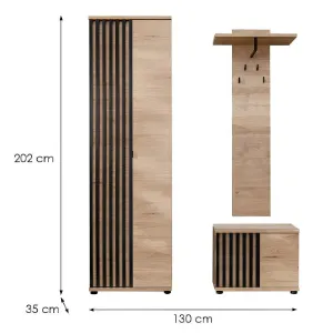 Obrazek Garderoba Pedro II HJZ PD2 hickory jackson/czarny