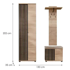 Obrazek Garderoba Pedro II HJZ PD2+P hickory jackson/czarny