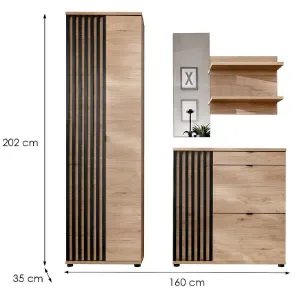 Obrazek Garderoba Pedro III HJZ PD3 hickory jackson/czarny