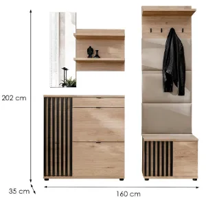 Obrazek Garderoba Pedro V HJZ PD5 hickory jackson/czarny