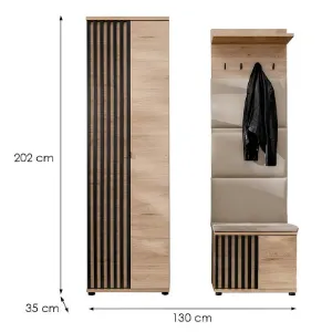 Obrazek Garderoba Pedro VI HJZ PD6+P hickory jackson/czarny