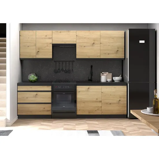 Obrazek Kuchnia Industry 260 czarny/artisan z blatem