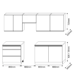Obrazek Kuchnia Industry 260 czarny/artisan z blatem