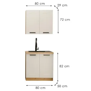 Obrazek Kuchnia Luna Biały/Artisan 80cm Bez Blatu