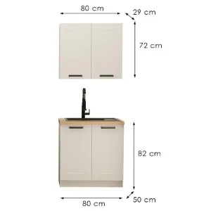 Obrazek Kuchnia Luna Biały/Biały 80cm Bez Blatu