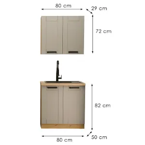 Obrazek Kuchnia Luna Claygrey/Artisan 80cm Bez Blatu