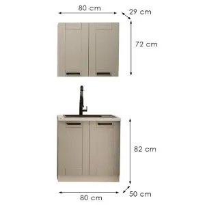 Obrazek Kuchnia Luna Claygrey/Biały 80cm Bez Blatu