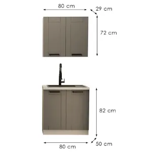 Obrazek Kuchnia Luna Dustgrey/Biały 80cm Bez Blatu