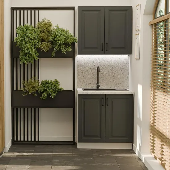 Obrazek Kuchnia Stilo Grafit/Biały 80cm Bez Blatu