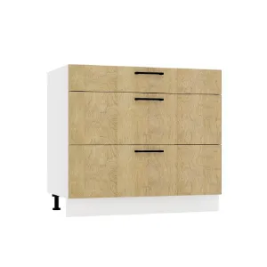 Obrazek Szafka kuchenna Denis D90PC S/3 dąb london/biały