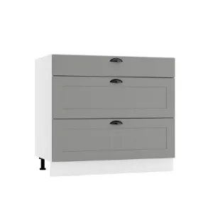 Obrazek Szafka kuchenna Adele D90PC S/3 szary mat/biały