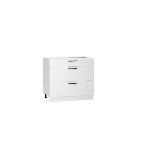 Obrazek Szafka kuchenna Denis D90PC S/3 biała satyna mat/biały