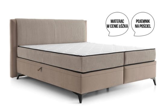 Obrazek Łóżko kontynentalne Selva 160x200 beżowe