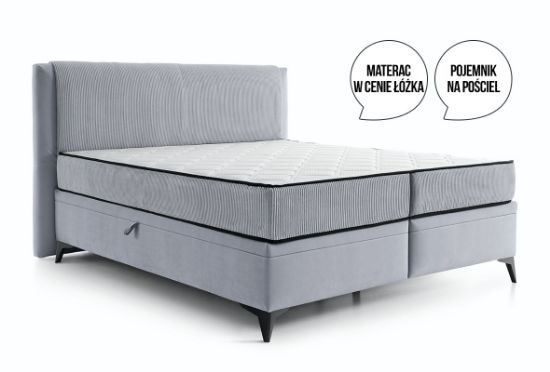 Obrazek Łóżko kontynentalne Selva 160x200 szary