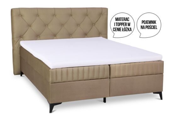 Obrazek Łóżko kontynentalne Lusaka 160x200 c. beżowy