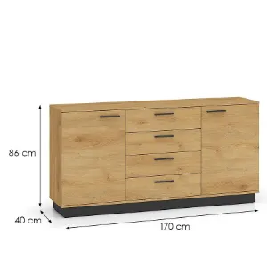 Obrazek Komoda Modesto 04 Dąb/Czarny