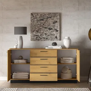 Obrazek Komoda Modesto 04 Dąb/Czarny