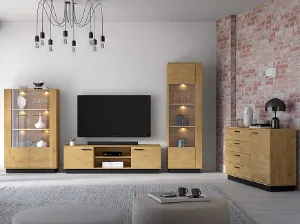 Obrazek Komoda Modesto 04 Dąb/Czarny