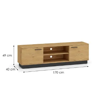 Obrazek SZAFKA RTV MODESTO 06 DĄB/CZARNY