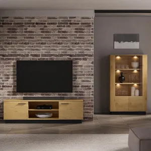 Obrazek SZAFKA RTV MODESTO 06 DĄB/CZARNY