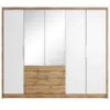 Obrazek Szafa Tony 255 Dąb Wotan / Biały / Lustro