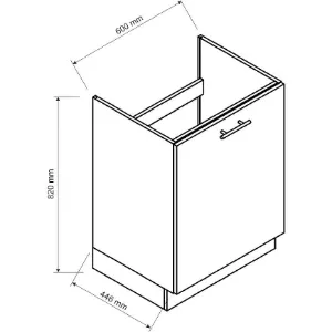 Obrazek Szafka Kuchenna Anika D60ZL P/L grafit/grafit