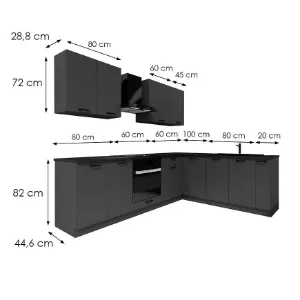 Obrazek Kuchnia Anika 200/260 grafit/grafit