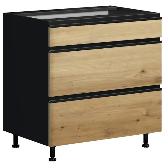 Obrazek Szafka Kuchenna Industry D80 3SZ METALBOX czarny/artisan