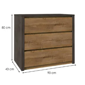 Obrazek Komoda Montana k3s dąb lefkas smooth grey