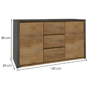 Obrazek Komoda Montana k2dp dąb lefkas smooth grey