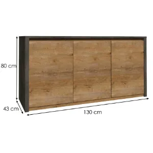 Obrazek Komoda Montana k3d dąb lefkas smooth grey