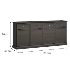 Obrazek Komoda Lucca K4D4S czarny grafit