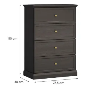 Obrazek Komoda Lucca K4S czarny grafit