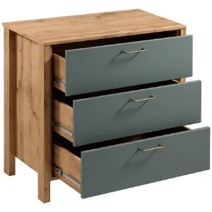 Obrazek Komoda Indygo K3S dąb wotan-green