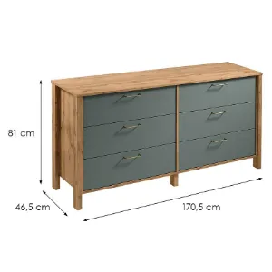 Obrazek Komoda Indygo K6S dąb wotan-green
