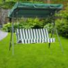 Obrazek Huśtawka ogrodowa w biało-zielone pasy
