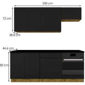 Obrazek Kuchnia Isabel 200 czarny/artisan