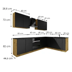 Obrazek Kuchnia Isabel 200/260 czarny/artisan