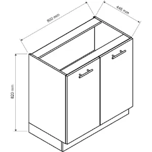 Obrazek Szafka Kuchenna Isabel D80 czarny/artisan