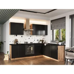 Obrazek Szafka Kuchenna Isabel D 60 PK/2133 P/L czarny/artisan