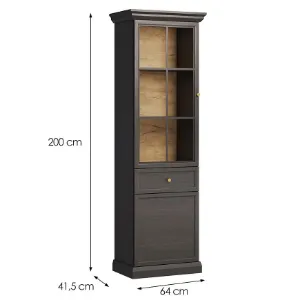 Obrazek Witryna Lucca W2D1S czarny grafit