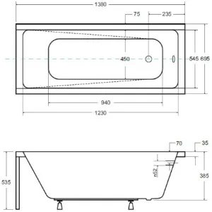 Obrazek Wanna Modern 140/70