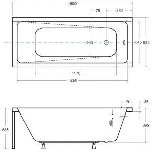 Obrazek Wanna Modern 160/70