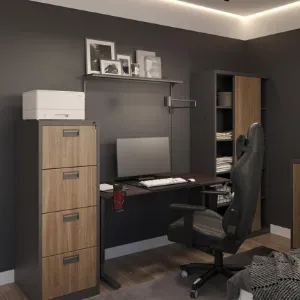 Obrazek Szafa biurowa Alex metalowa antracyt/orzech