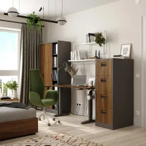 Obrazek Szafa biurowa Alex metalowa antracyt/orzech