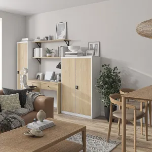 Obrazek Szafa biurowa Alex metalowa biały/sonoma