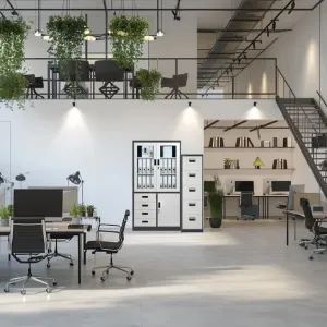 Obrazek Szafa biurowa Damian metalowa antracyt/biały