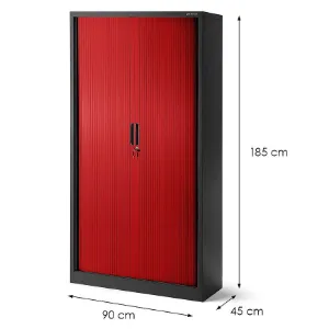 Obrazek Szafa biurowa Damian metalowa antracyt/czerwony