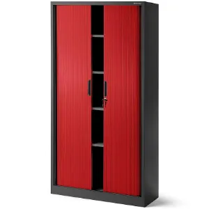 Obrazek Szafa biurowa Damian metalowa antracyt/czerwony